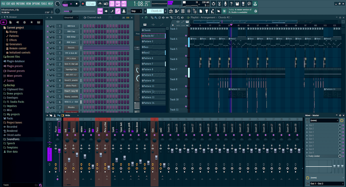 FL Studio 20 dashboard